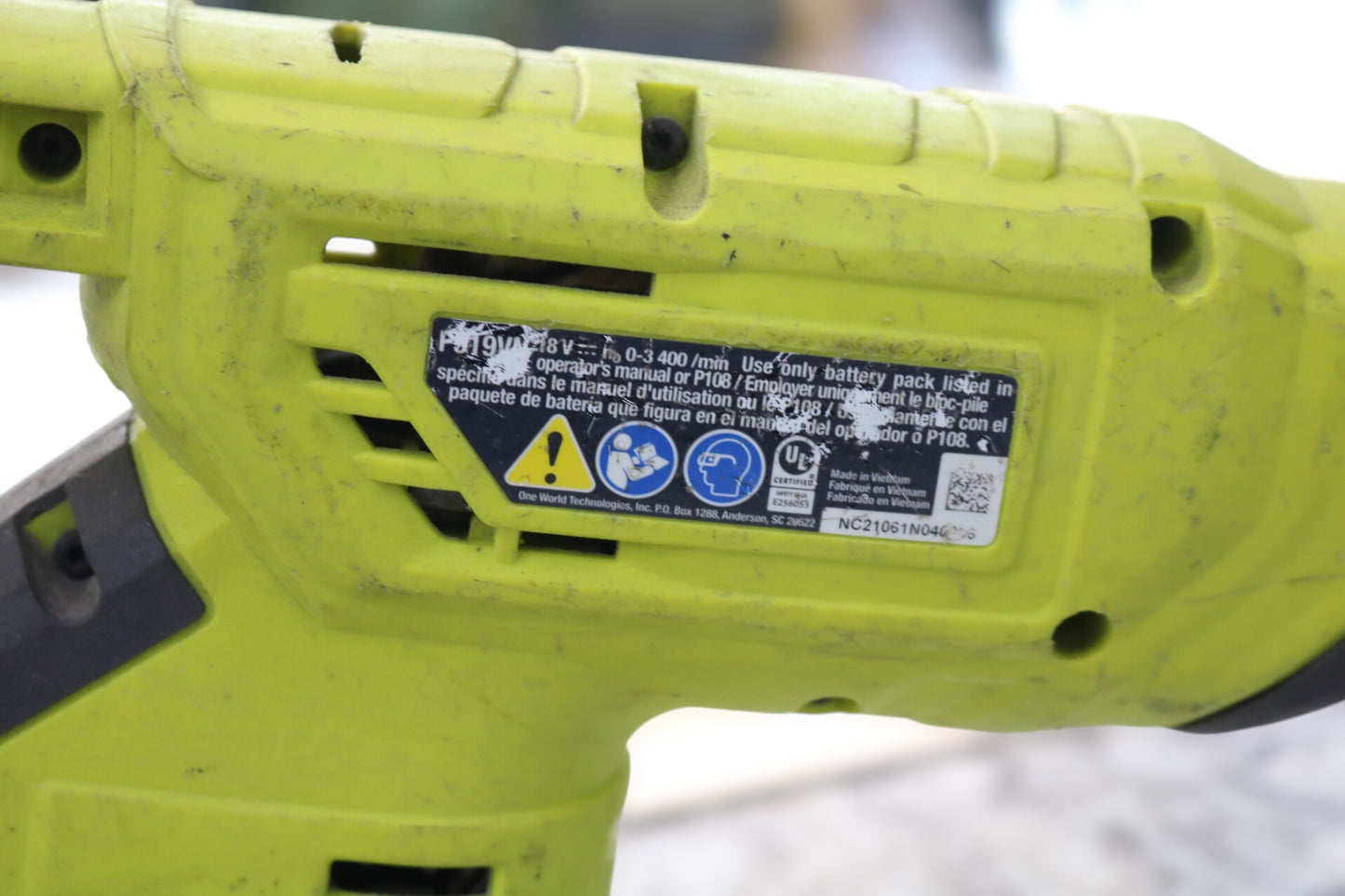 Secondhand Ryobi P519VN Reciprocating Saw (Local pick-up only)