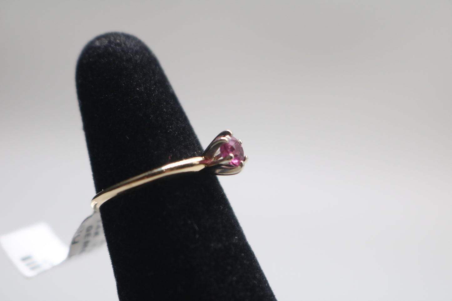14k Authentic Yellow Gold Solitaire Ring W/Ruby Gemstone (Size 4 3/4)