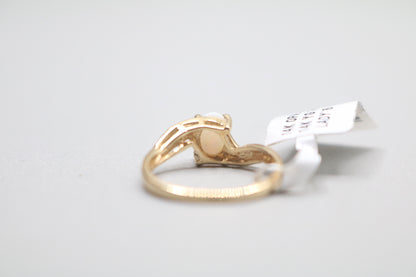 14K Yellow Gold Opal Bypass Ring (Size 6)