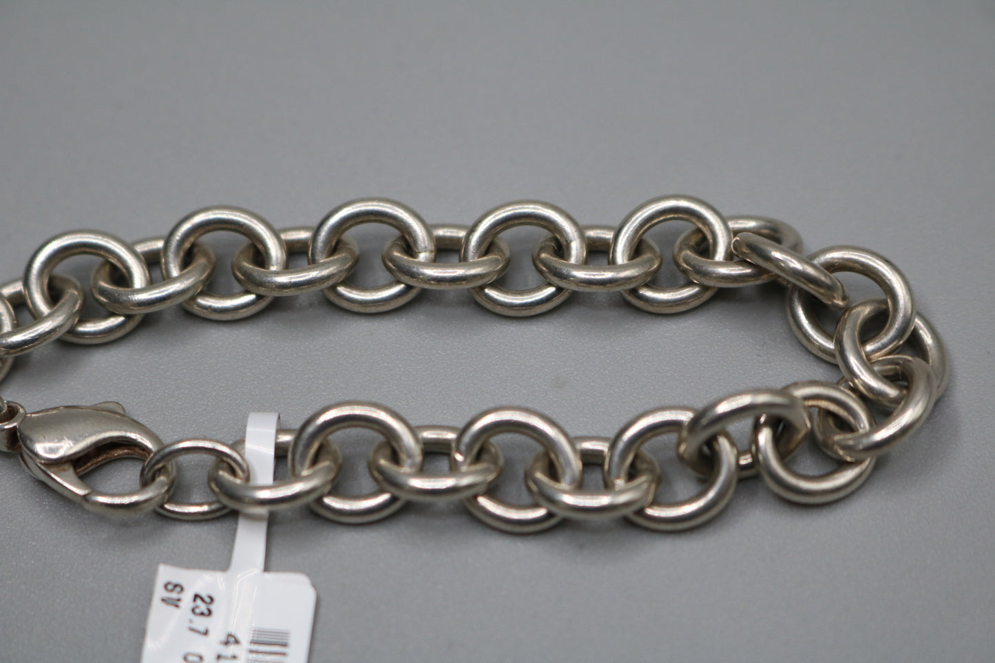Tiffany & Co. Please Return To Tiffany & Co Round Charm Sterling Silver Bracelet (7.5 Inches)