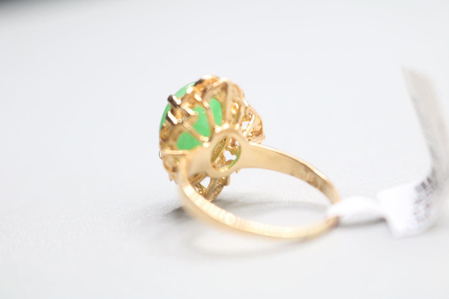 18k Yellow Gold Jade Cocktail Ring (Size 7)