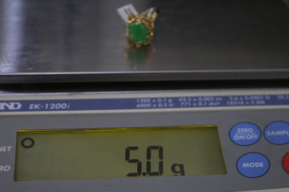 18k Yellow Gold Jade Cocktail Ring (Size 7)