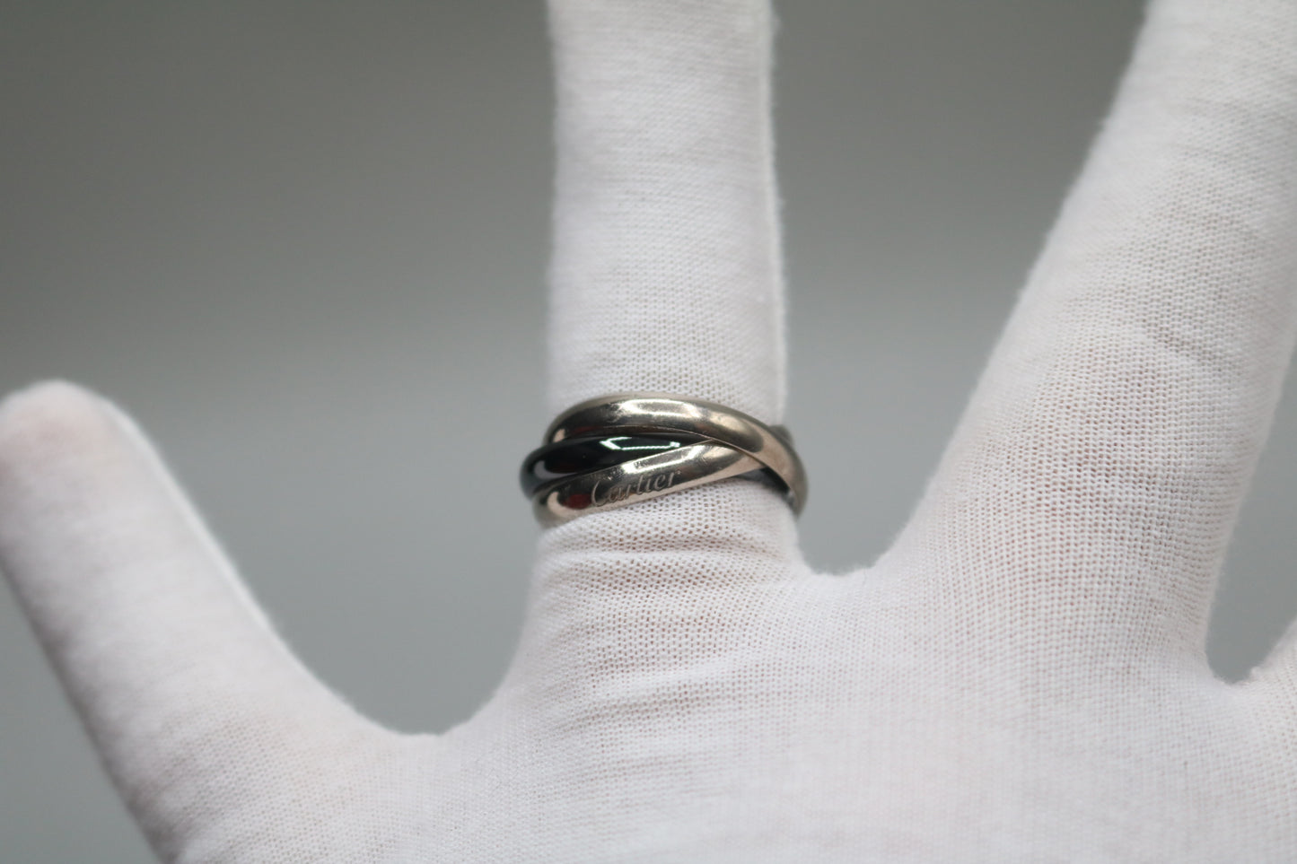 Cartier Trinity Ring White Gold and Ceramic (Size 65 or 11 & 1/4) (Local Purchase Only)