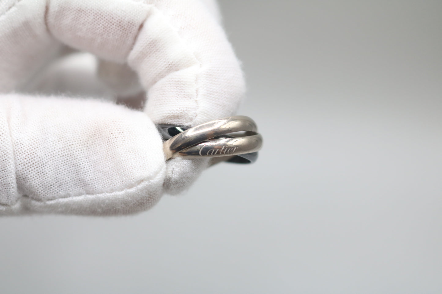 Cartier Trinity Ring White Gold and Ceramic (Size 65 or 11 & 1/4) (Local Purchase Only)