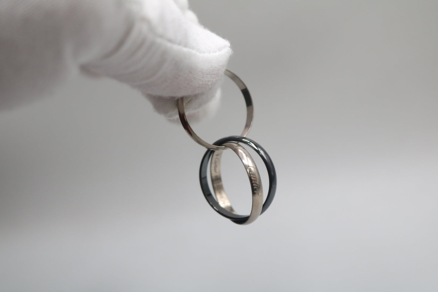 Cartier Trinity Ring White Gold and Ceramic (Size 65 or 11 & 1/4) (Local Purchase Only)