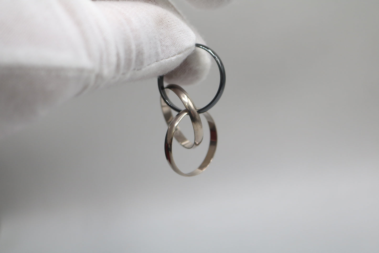 Cartier Trinity Ring White Gold and Ceramic (Size 65 or 11 & 1/4) (Local Purchase Only)