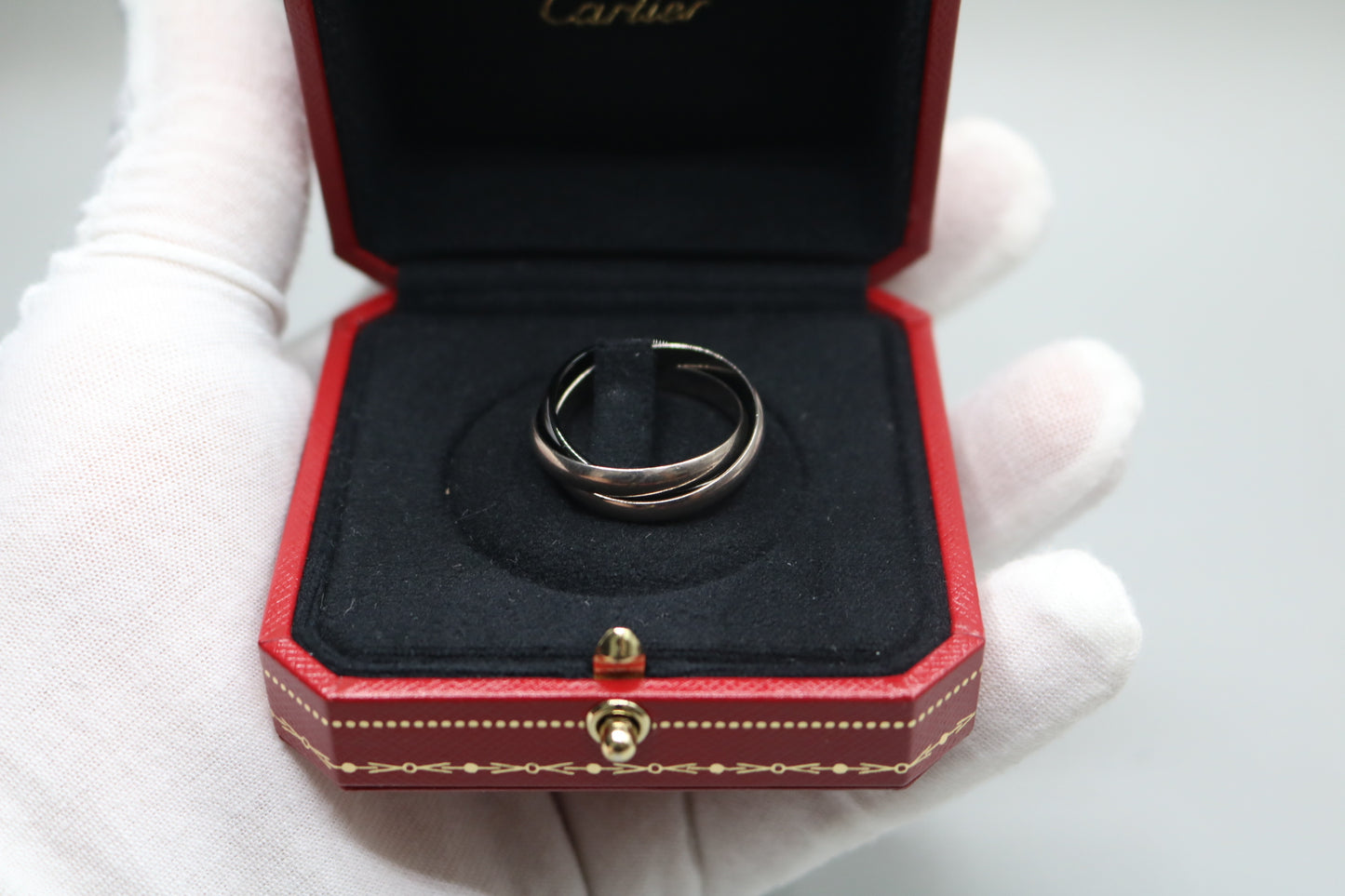 Cartier Trinity Ring White Gold and Ceramic (Size 65 or 11 & 1/4) (Local Purchase Only)