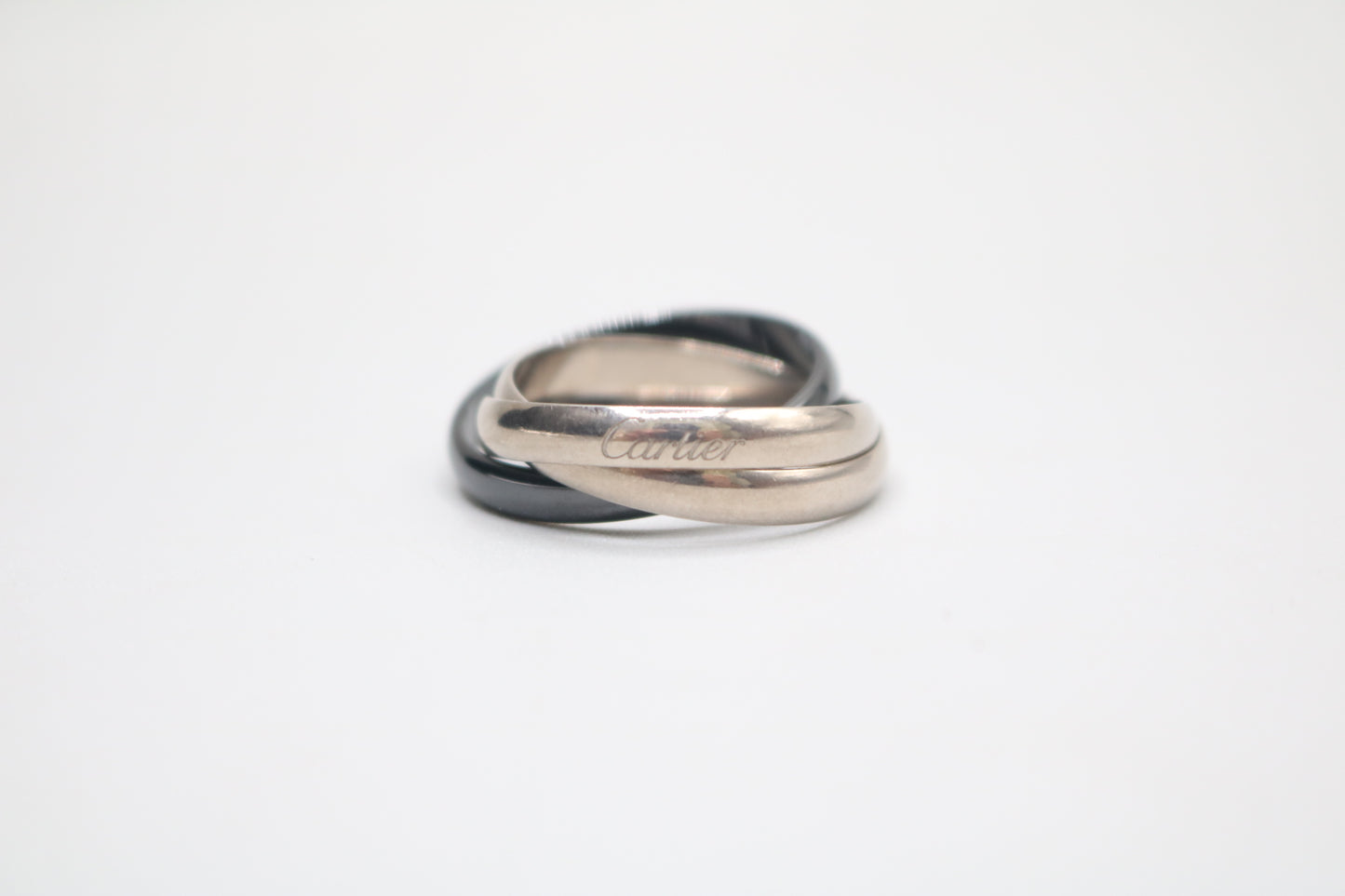 Cartier Trinity Ring White Gold and Ceramic (Size 65 or 11 & 1/4) (Local Purchase Only)