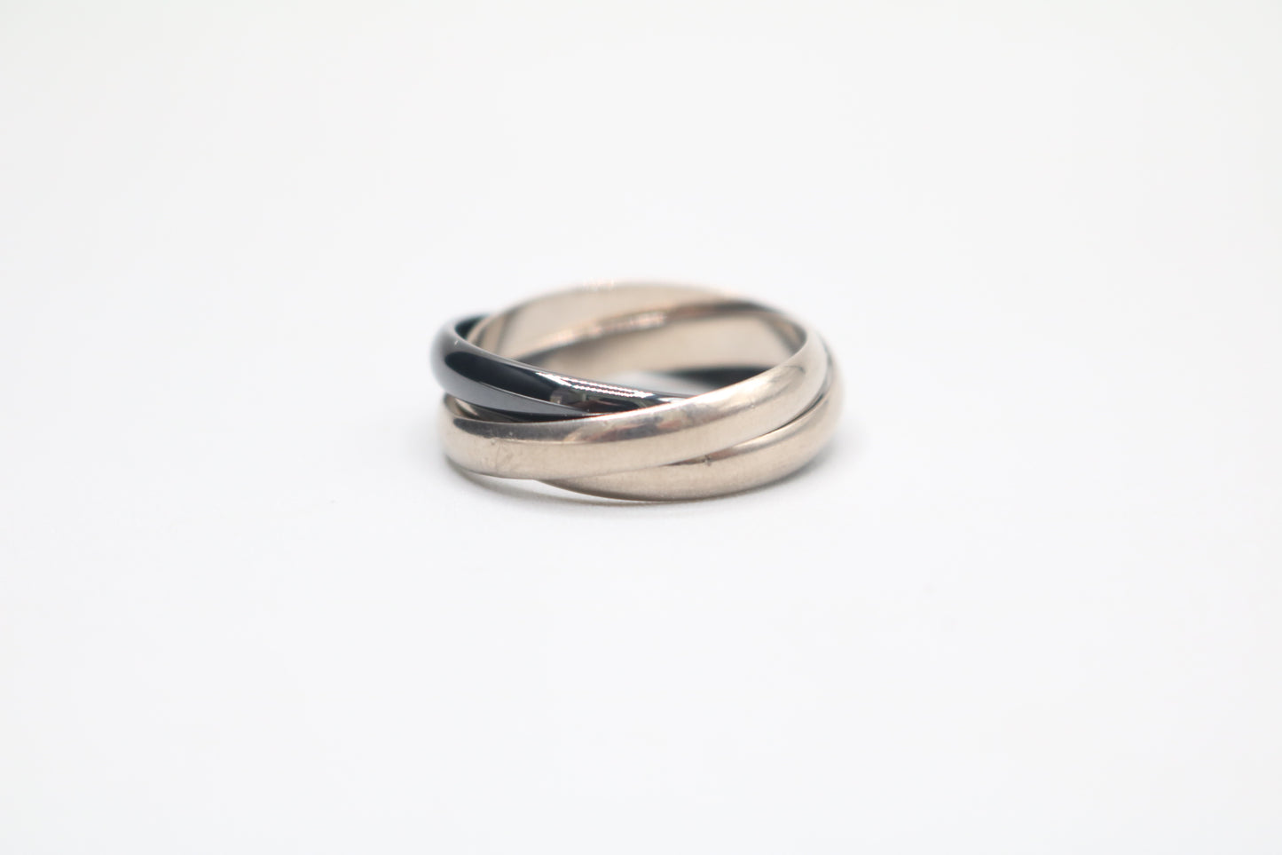 Cartier Trinity Ring White Gold and Ceramic (Size 65 or 11 & 1/4) (Local Purchase Only)