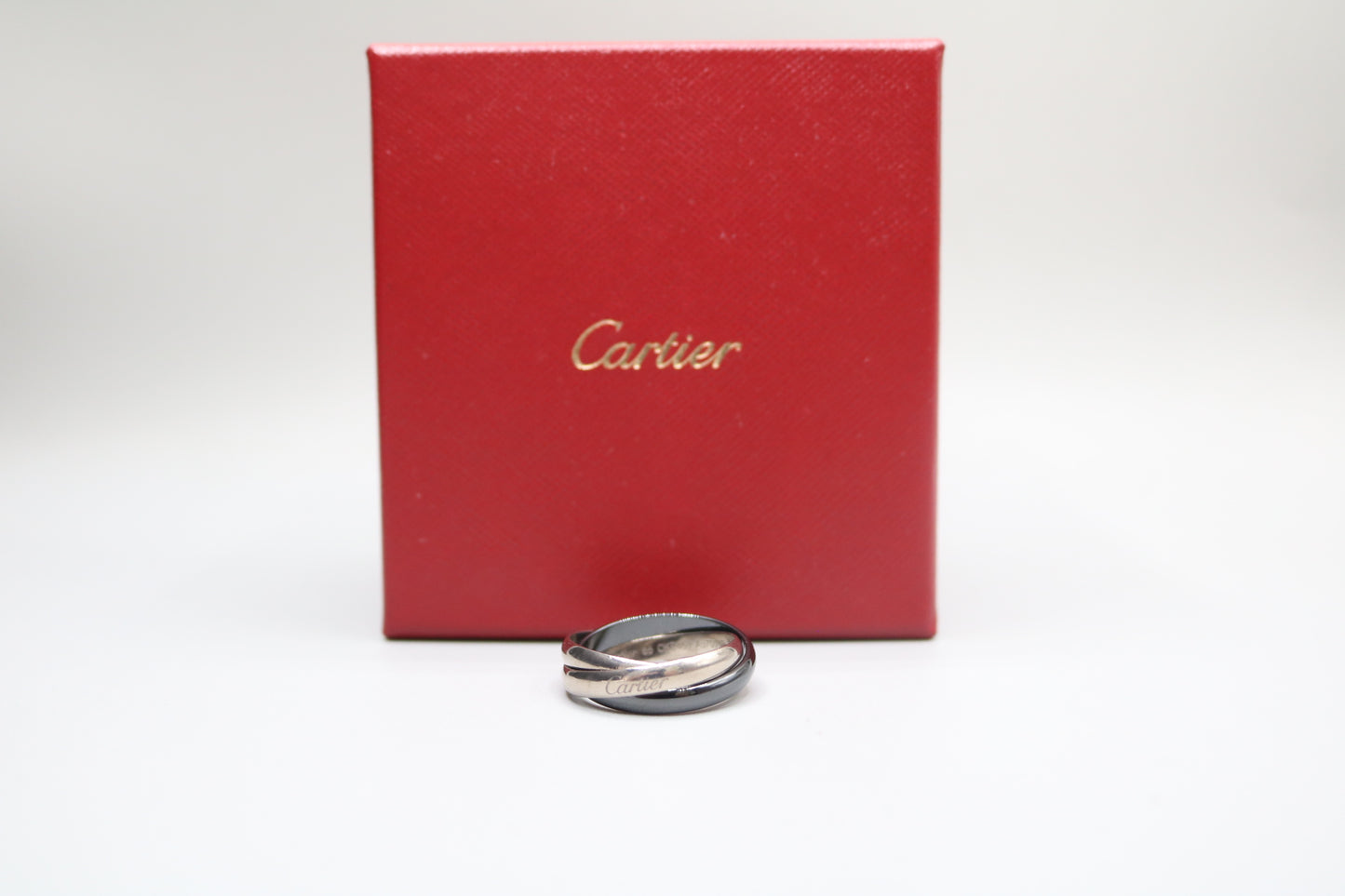 Cartier Trinity Ring White Gold and Ceramic (Size 65 or 11 & 1/4) (Local Purchase Only)