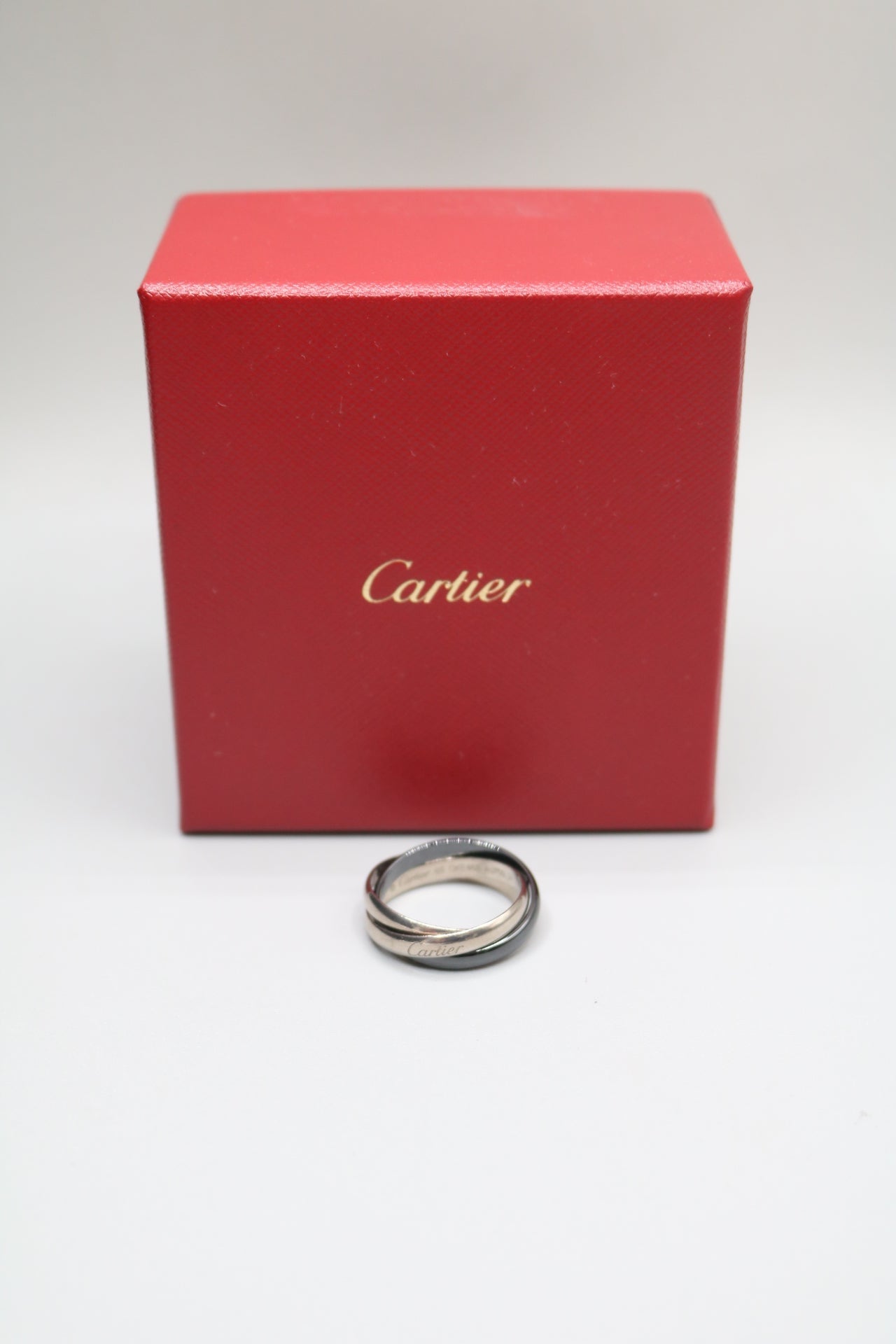 Cartier Trinity Ring White Gold and Ceramic (Size 65 or 11 & 1/4) (Local Purchase Only)