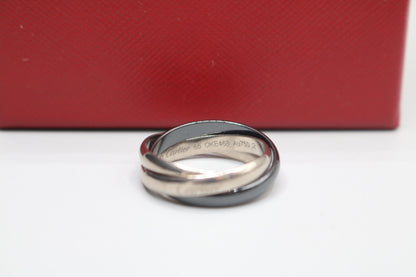 Cartier Trinity Ring White Gold and Ceramic (Size 65 or 11 & 1/4) (Local Purchase Only)