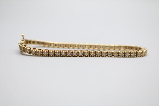 14K Yellow Gold Diamond Tennis Bracelet (7 Inches, 2.65 CTW)
