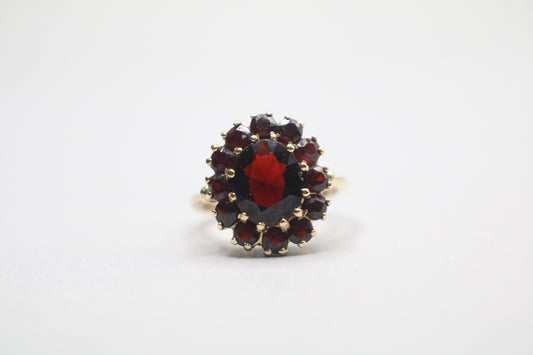 14K Yellow Gold Floral Cocktail Ring (Size 7 1/2)