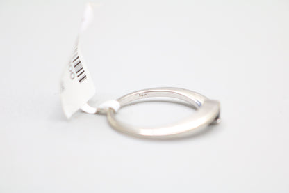 14k White Gold Black Stone Bypass Ring (Size 5 3/4)