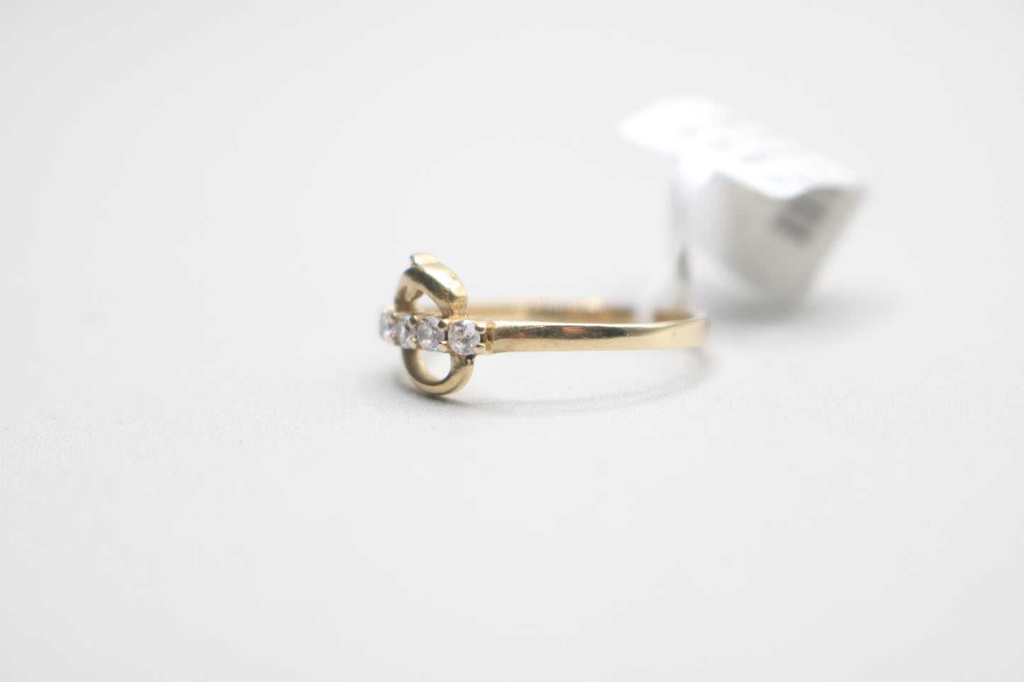 14k Yellow Gold Dolphin Heart Ring (Size 6 1/4)