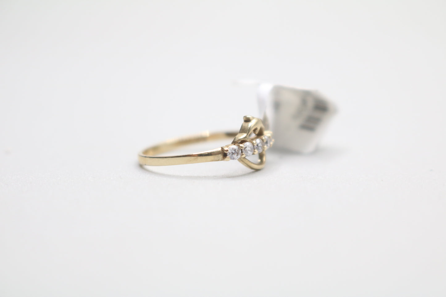 14k Yellow Gold Dolphin Heart Ring (Size 6 1/4)