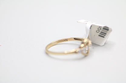14k Yellow Gold Dolphin Heart Ring (Size 6 1/4)