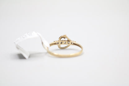 14k Yellow Gold Dolphin Heart Ring (Size 6 1/4)