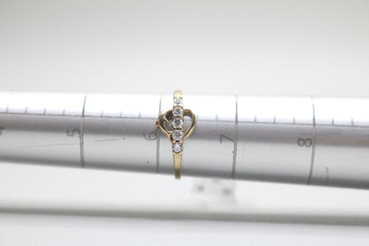 14k Yellow Gold Dolphin Heart Ring (Size 6 1/4)