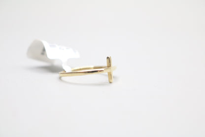 14k Yellow Gold Cross Band Ring (Size 6 1/2)