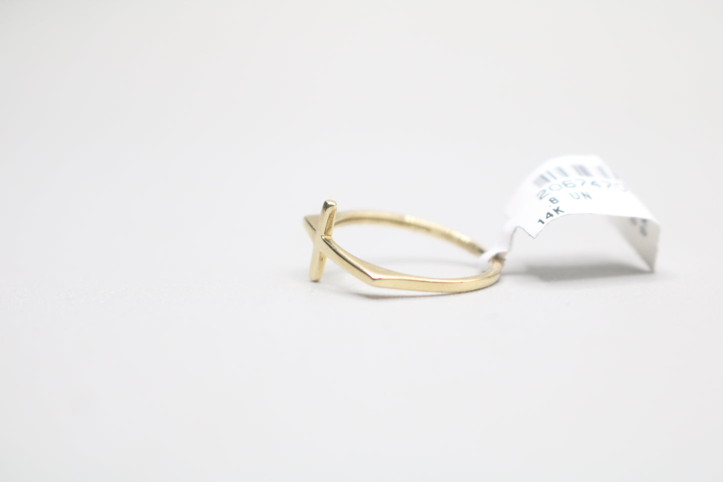 14k Yellow Gold Cross Band Ring (Size 6 1/2)