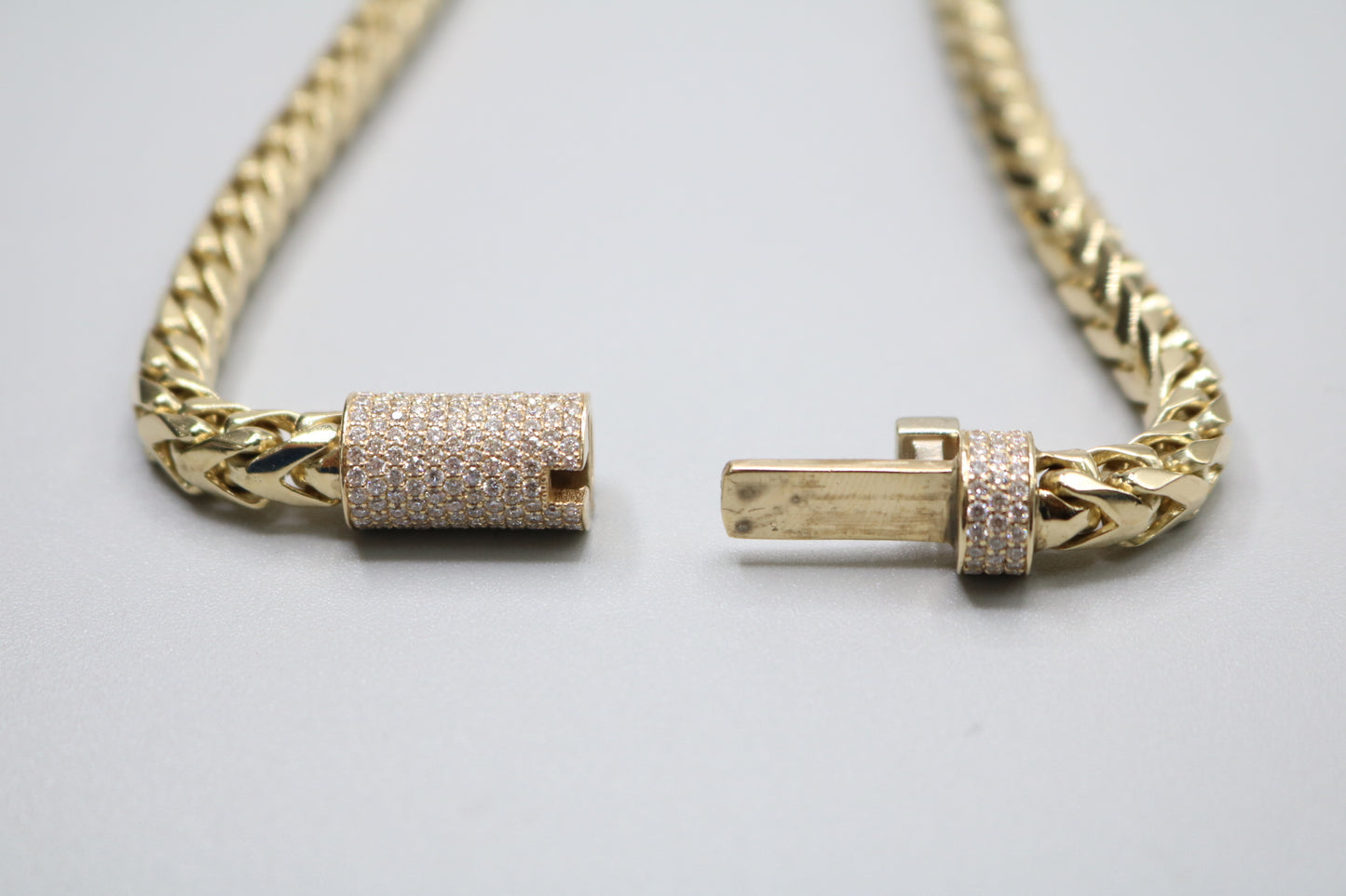 14K Yellow Gold Franco Chain with Diamond Clasp (3.81 CTW) (Local Picjk-Up Only