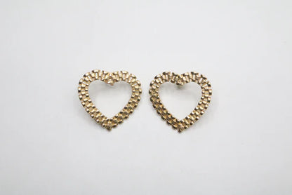 10K Yellow Gold Heart Shaped Earrings (6.4 Grams)