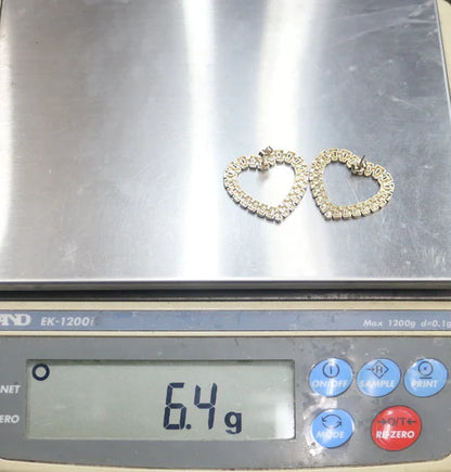 10K Yellow Gold Heart Shaped Earrings (6.4 Grams)