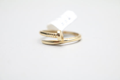 14k Yellow Gold Curved Nail Ring (Size 9)