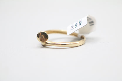 14k Yellow Gold Curved Nail Ring (Size 9)