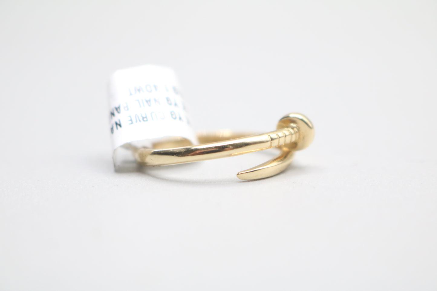 14k Yellow Gold Curved Nail Ring (Size 9)