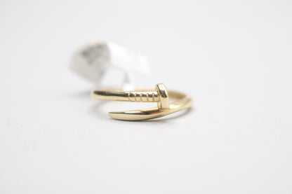 14k Yellow Gold Curved Nail Ring (Size 9)