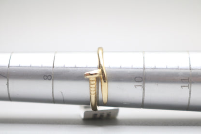 14k Yellow Gold Curved Nail Ring (Size 9)