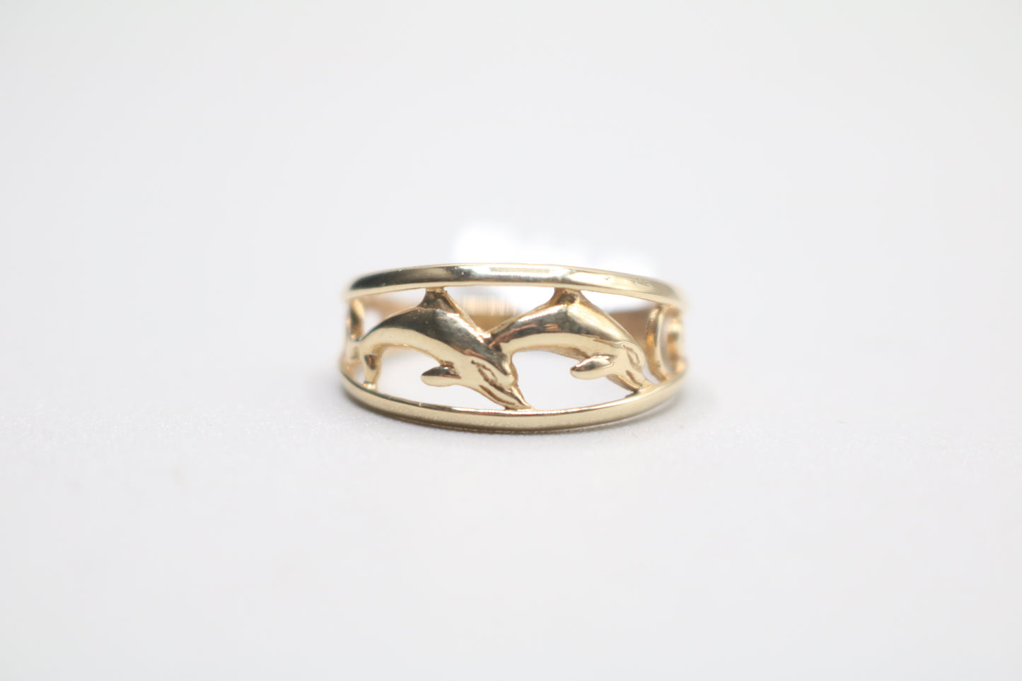 10k Yellow Gold Fancy Dolphin Ring (Size 8 1/2)