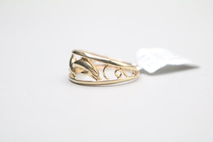 10k Yellow Gold Fancy Dolphin Ring (Size 8 1/2)