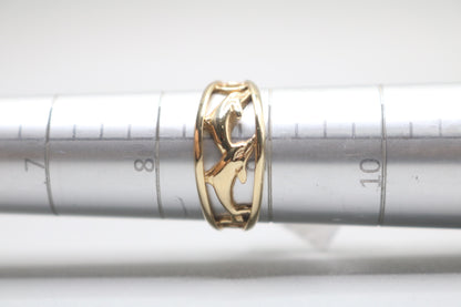 10k Yellow Gold Fancy Dolphin Ring (Size 8 1/2)