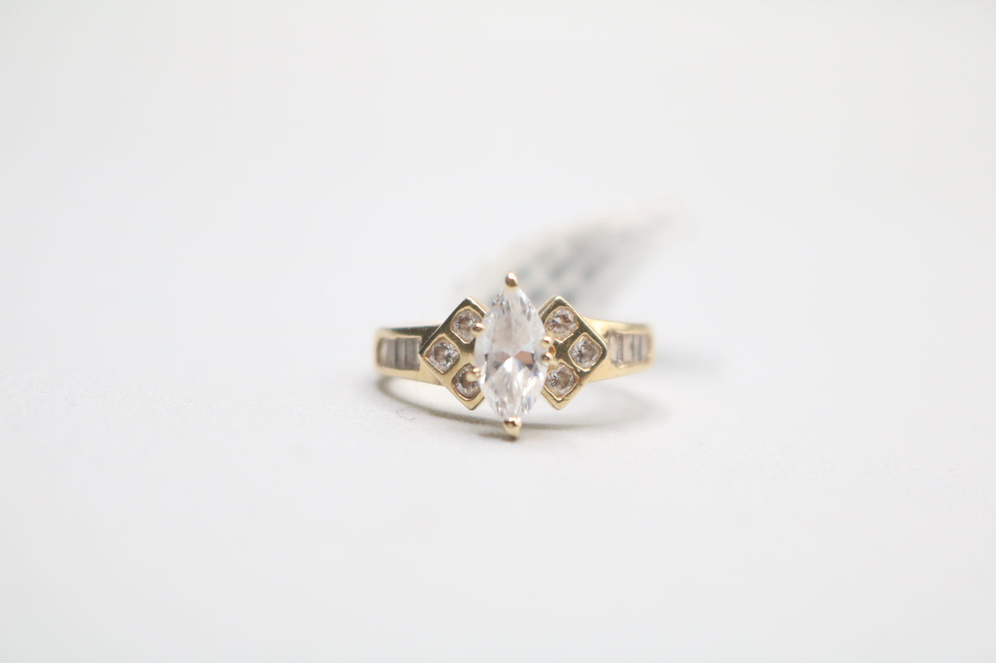 14k Yellow Gold Marquise Promise Ring (Size 7)
