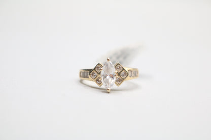 14k Yellow Gold Marquise Promise Ring (Size 7)