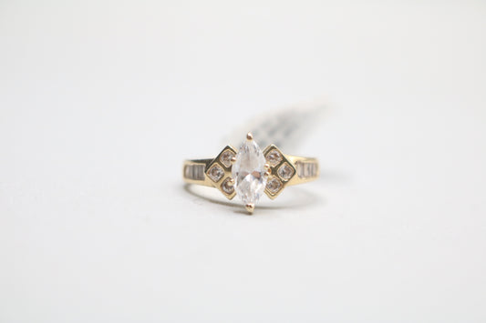 14k Yellow Gold Marquise Promise Ring (Size 7)