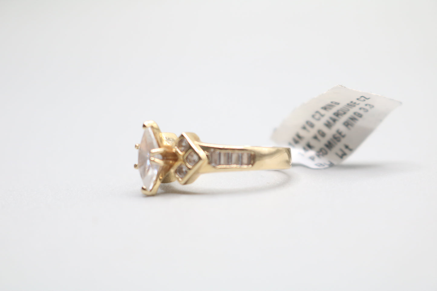 14k Yellow Gold Marquise Promise Ring (Size 7)