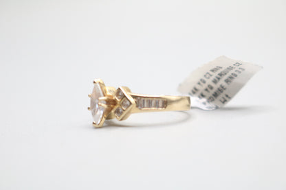 14k Yellow Gold Marquise Promise Ring (Size 7)