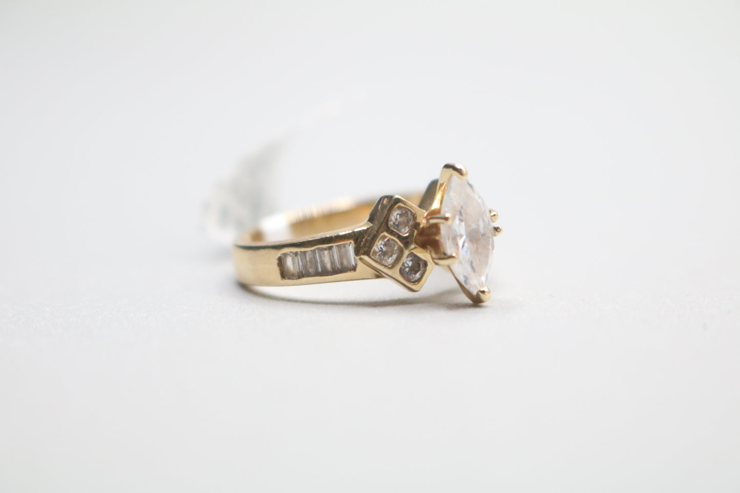 14k Yellow Gold Marquise Promise Ring (Size 7)