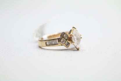 14k Yellow Gold Marquise Promise Ring (Size 7)