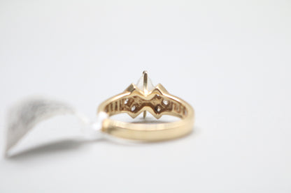 14k Yellow Gold Marquise Promise Ring (Size 7)