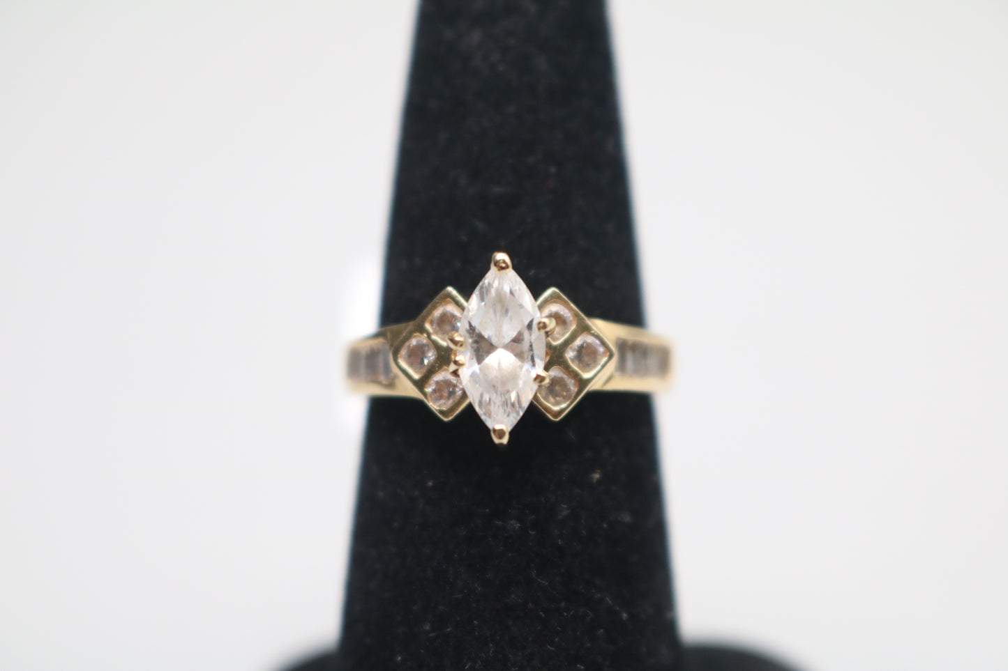 14k Yellow Gold Marquise Promise Ring (Size 7)