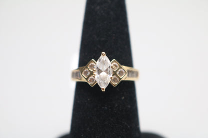 14k Yellow Gold Marquise Promise Ring (Size 7)