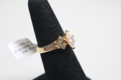 14k Yellow Gold Marquise Promise Ring (Size 7)