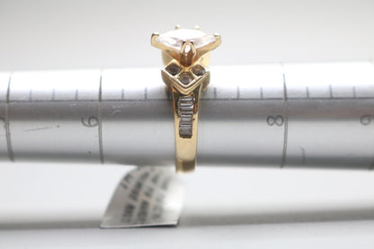 14k Yellow Gold Marquise Promise Ring (Size 7)