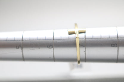 14K Yellow Gold Cross Band Ring (Size 6 3/4)